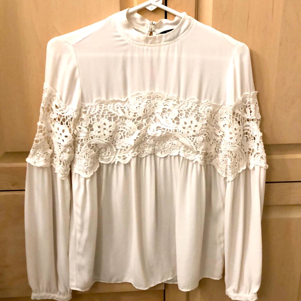 Express long sleeve blouse with embroidery